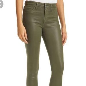 L'agence Margot Womens Coated High-Rise Skinny Crop Jeans